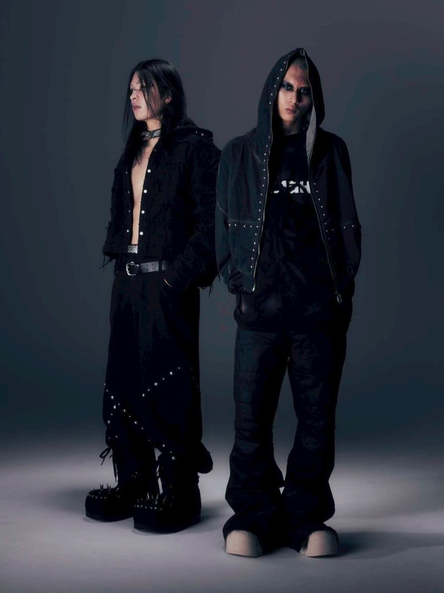 【DIG YOUR OWN GRAVE】WISH VOID L/S T-SHIRTS /【ディグユアオウングレイブ】ダメージレイヤードロゴ長袖Tシャツ