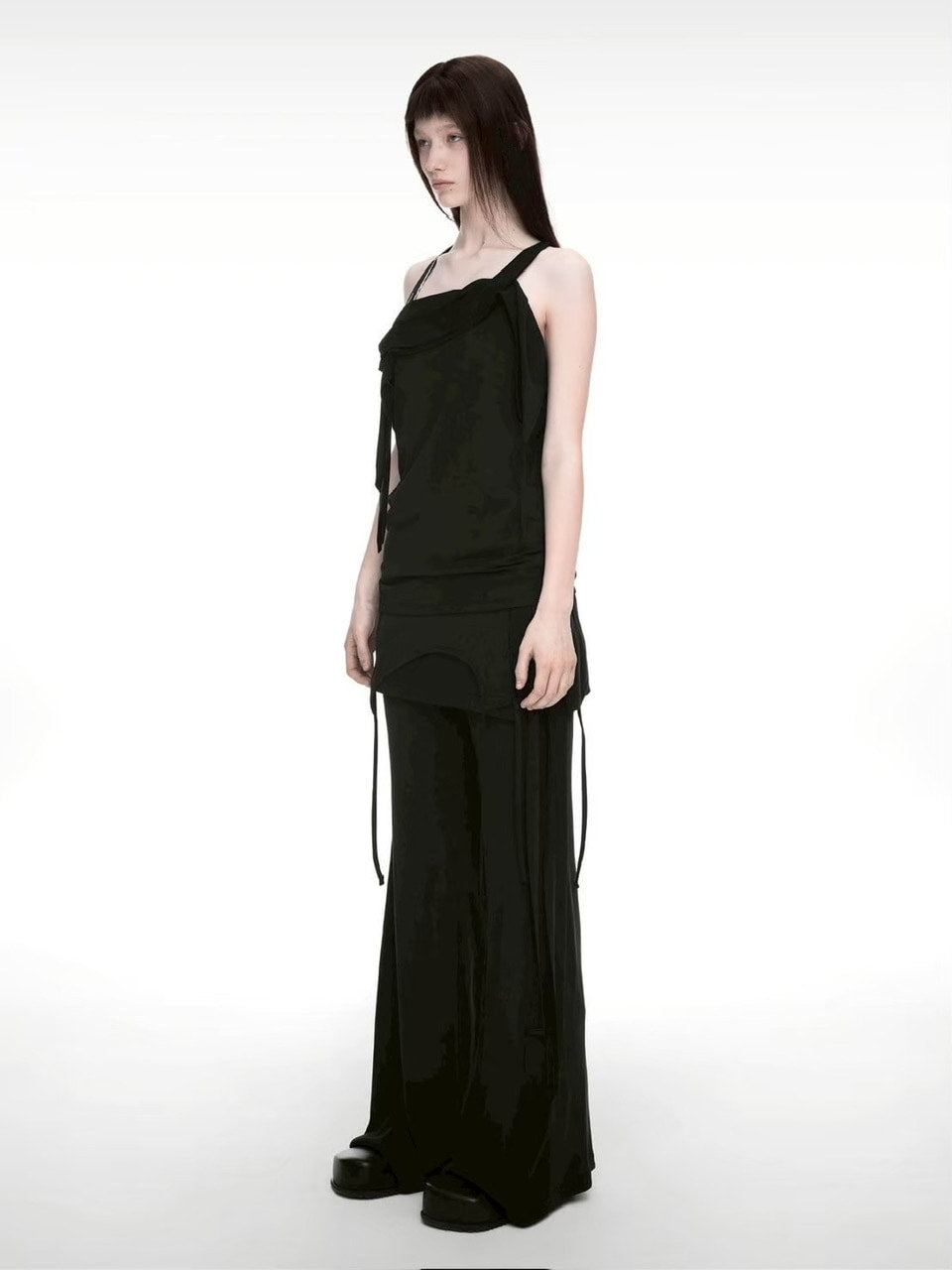 【NACHE】MIXED LAYERED SKIRT PANTS