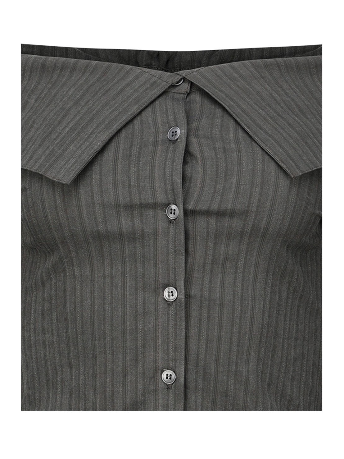 【NACHE】STRIPED OFF SHOULDER SHIRT