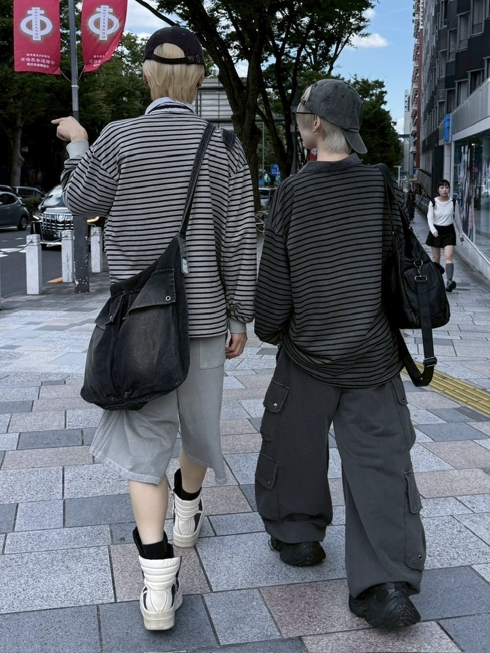 受注制【nmtc +】border long sleeve / 【エヌエムティーシープラス】襟付きボーダー長袖Tシャツ (2color)