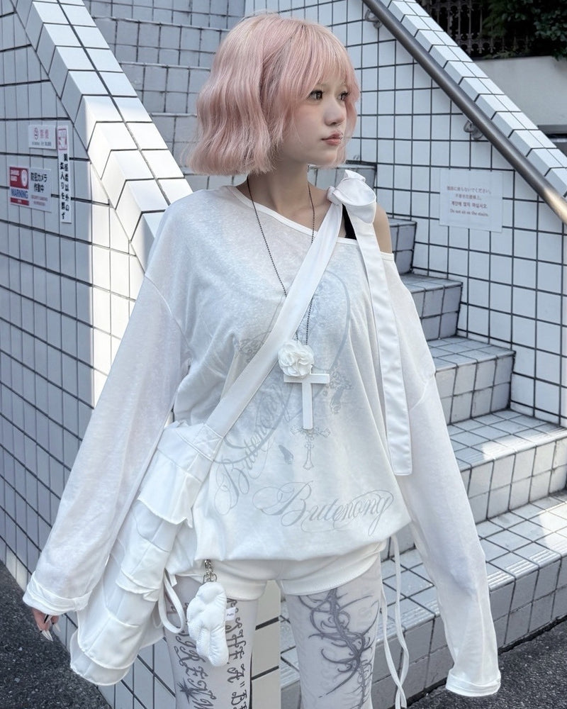 受注制【nmtc +】vintage cross long sleeve / 【エヌエムティーシープラス】ビンテージクロスデザイン長袖Tシャツ