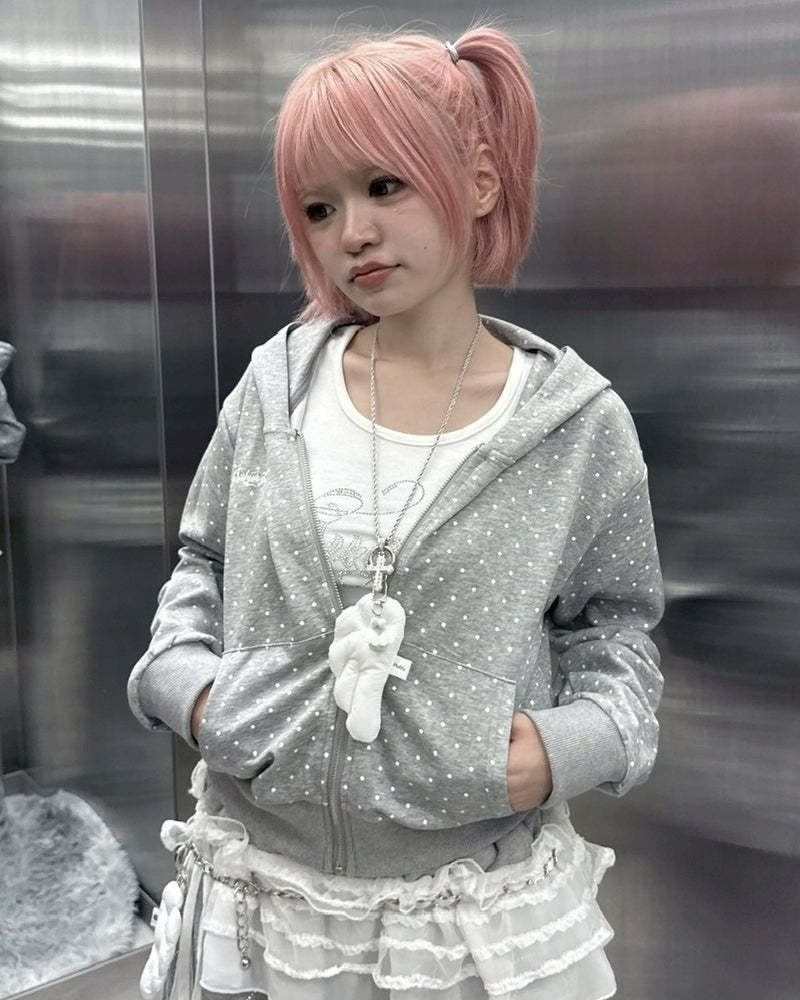 受注制【nmtc +】dot zip up hoodie / 【エヌエムティーシープラス】ドットジップパーカー (2color)