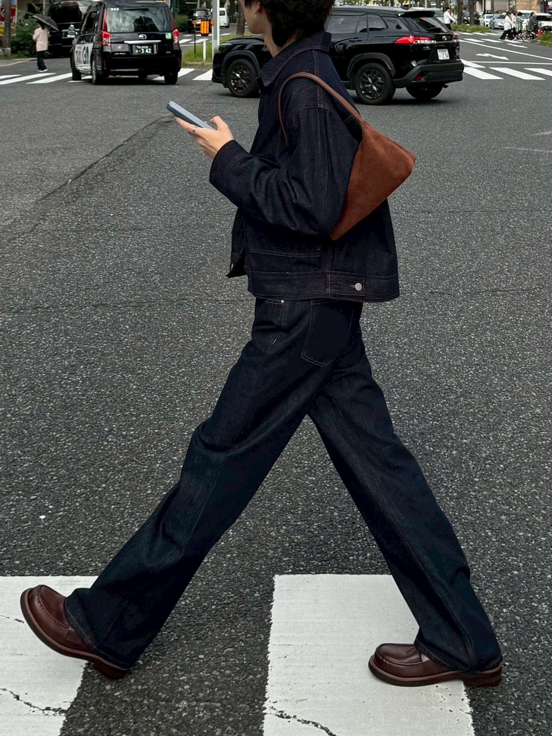 受注制【Chikashitsu +】semi wide rigid denim pants