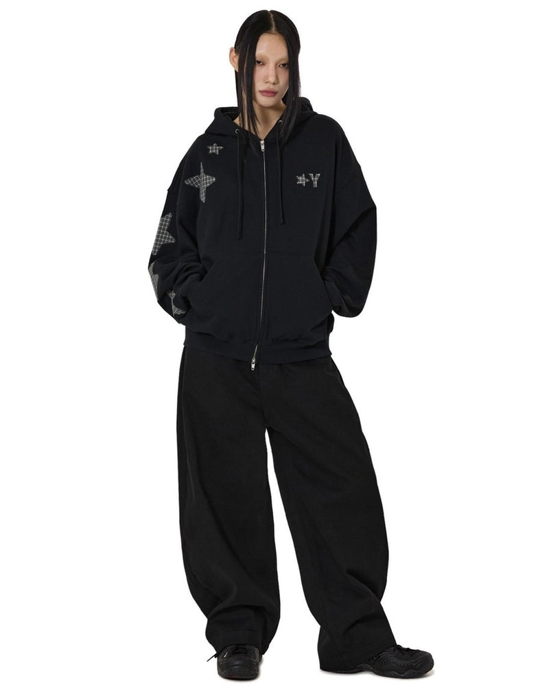 【OY】STAR CHECK HOODIE ZIP UP