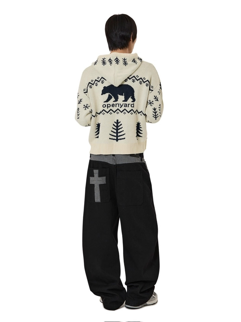 【OY】POLAR BEAR KNIT HOODIE ZIP UP