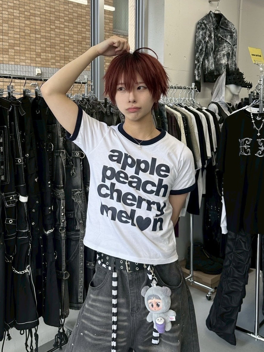 受注制【LUV CODE】fruit linger tee (2color)