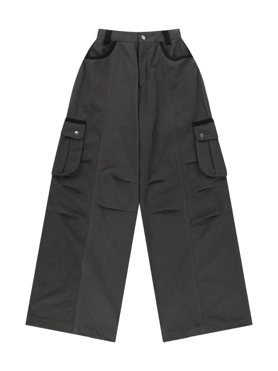 【AAKAM】Knee Pin-tuck Contrast Cargo Pants