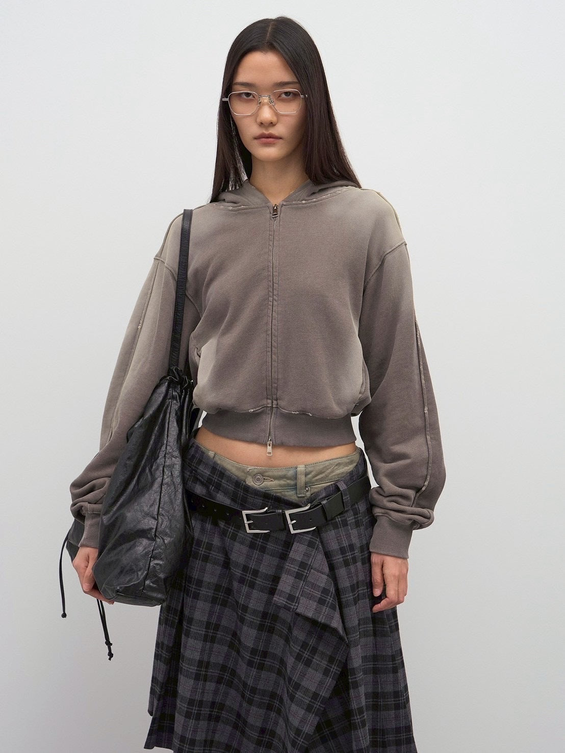 【LCDC】SPRAY WASHED CROPPED HOOD ZIP-UP / 【エルシーディーシー・ティーエム】スプレーウォッシュクロップジップアップパーカー