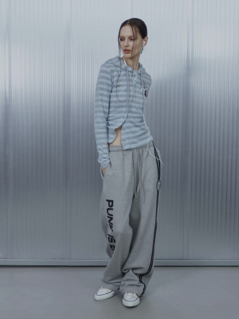 【SETUP‐EXE】BADGE STRIPE HOODED CARDIGAN / 【セットアップエグゼ】バッジストライプフードカーディガン