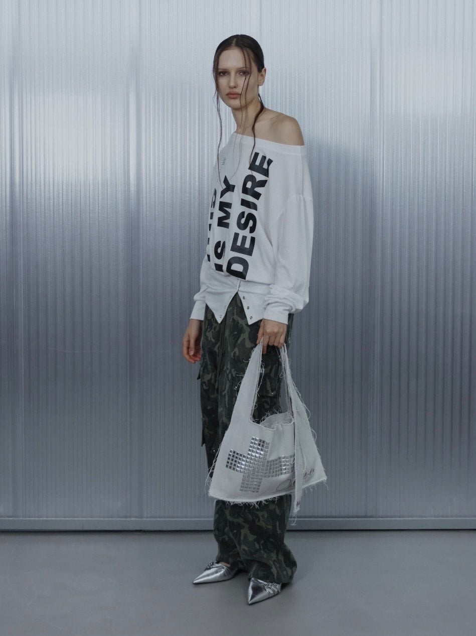 【SETUP‐EXE】BOLD LETTERING LOOSE TOP / 【セットアップエグゼ】ボールドレタリングルーズ長袖Ｔシャツ