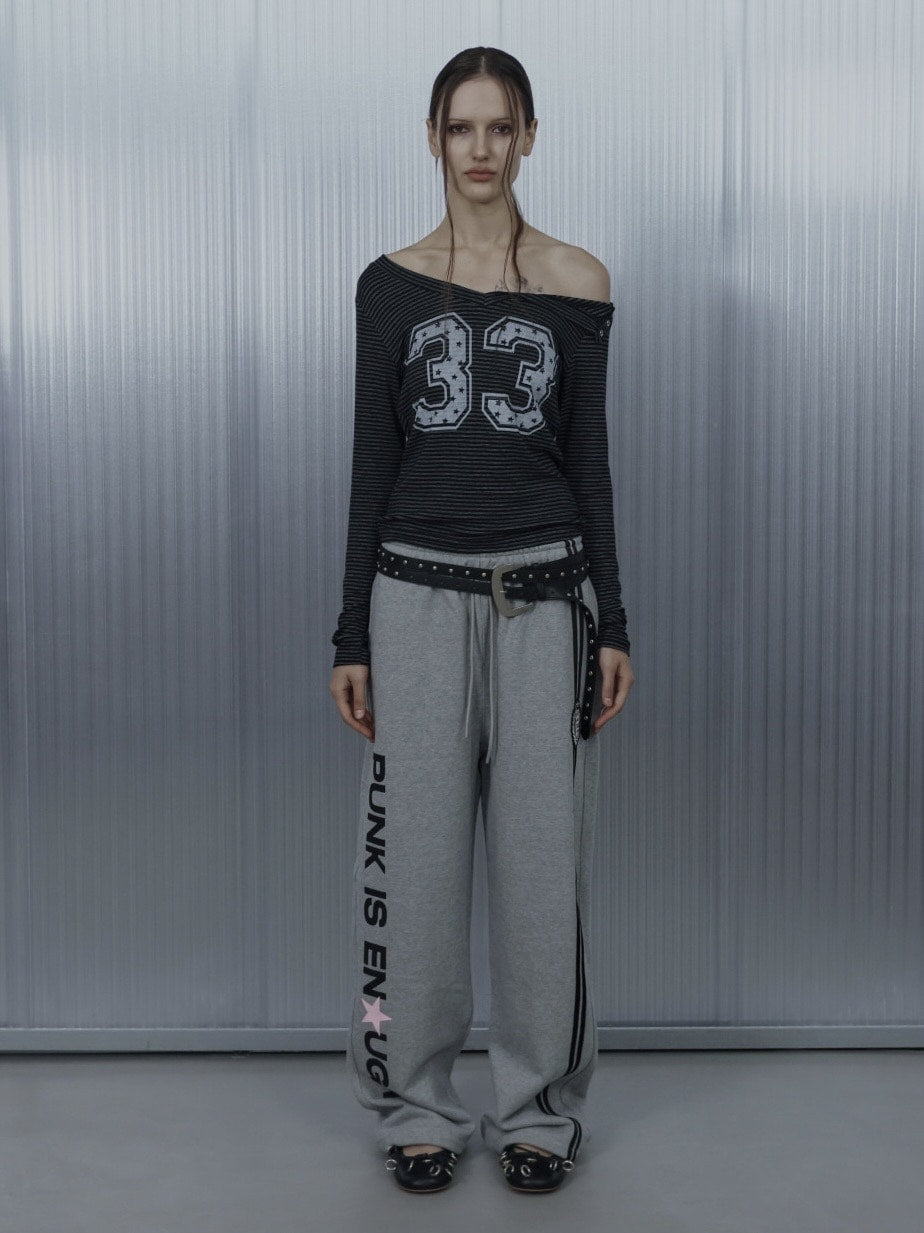 【SETUP‐EXE】33 STRIPE V-NECK TOP / 【セットアップエグゼ】33ストライプ長袖Ｖネック長袖Ｔシャツ