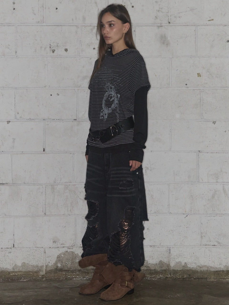 【FANCY CLUB】WASHED DAMAGE DENIM PANTS / 【ファンシークラブ】ウォッシュダメージデニムパンツ