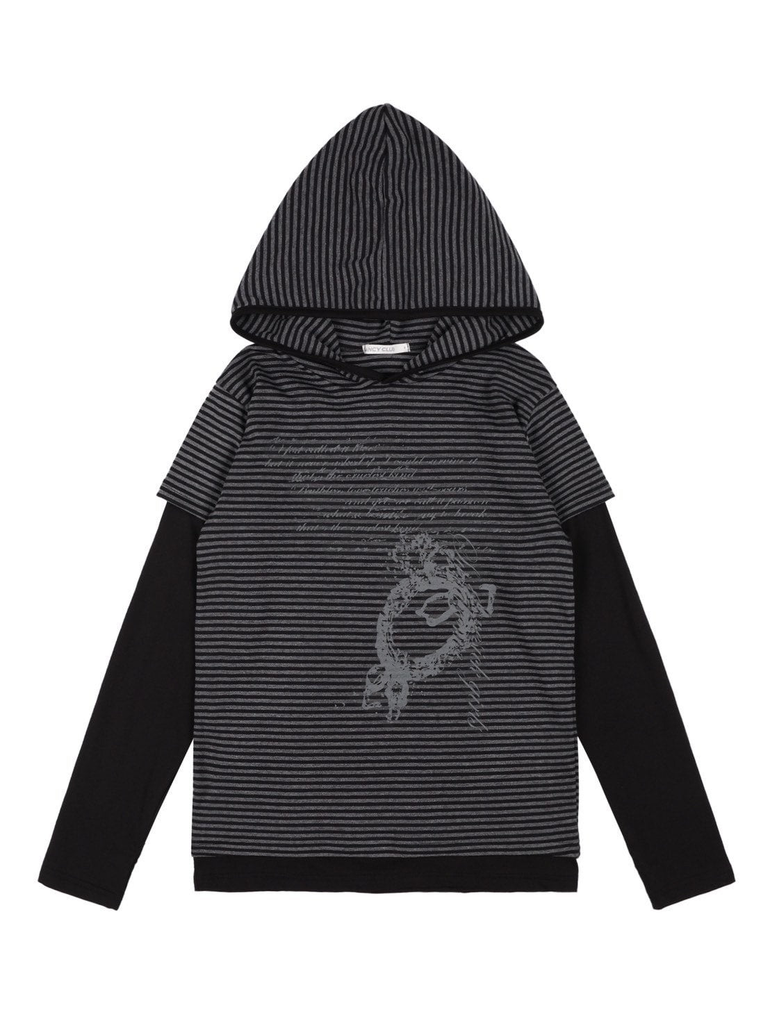 【FANCY CLUB】STRIPE LAYERED HOODIE / 【ファンシークラブ】ストライプレイヤードフーディー