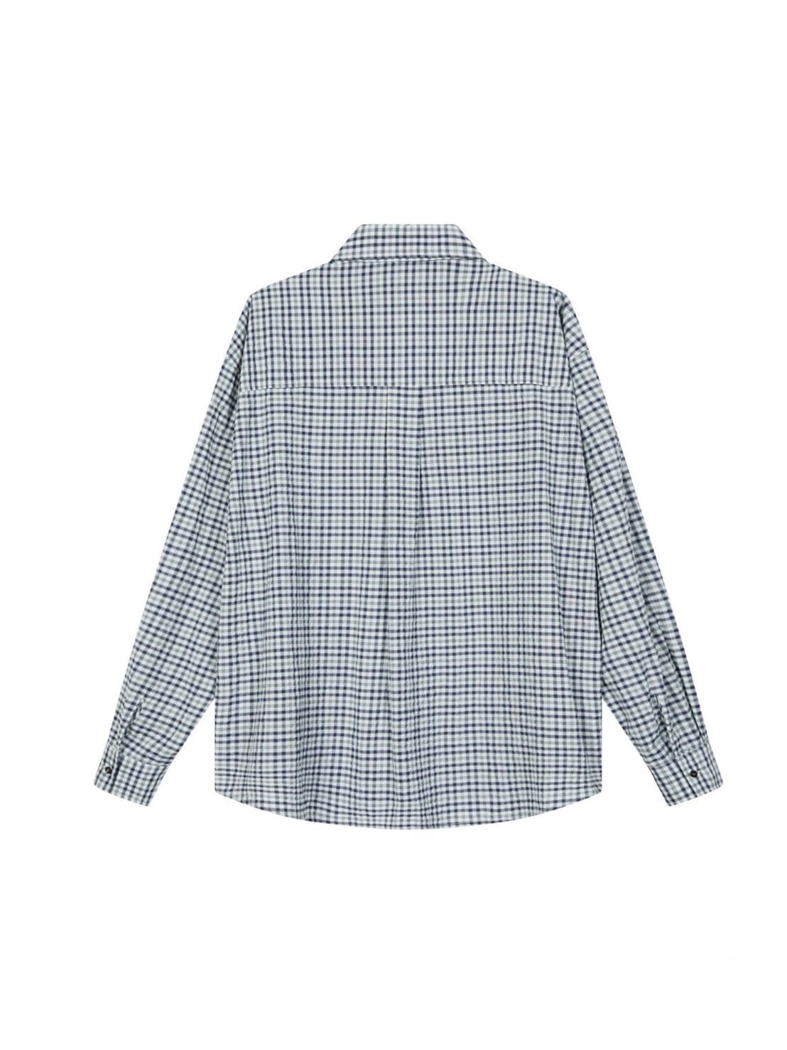 【TGNS】Two-Tone Fine Check Shirt / 【ツーガンズ】オーバーサイズチェックシャツ