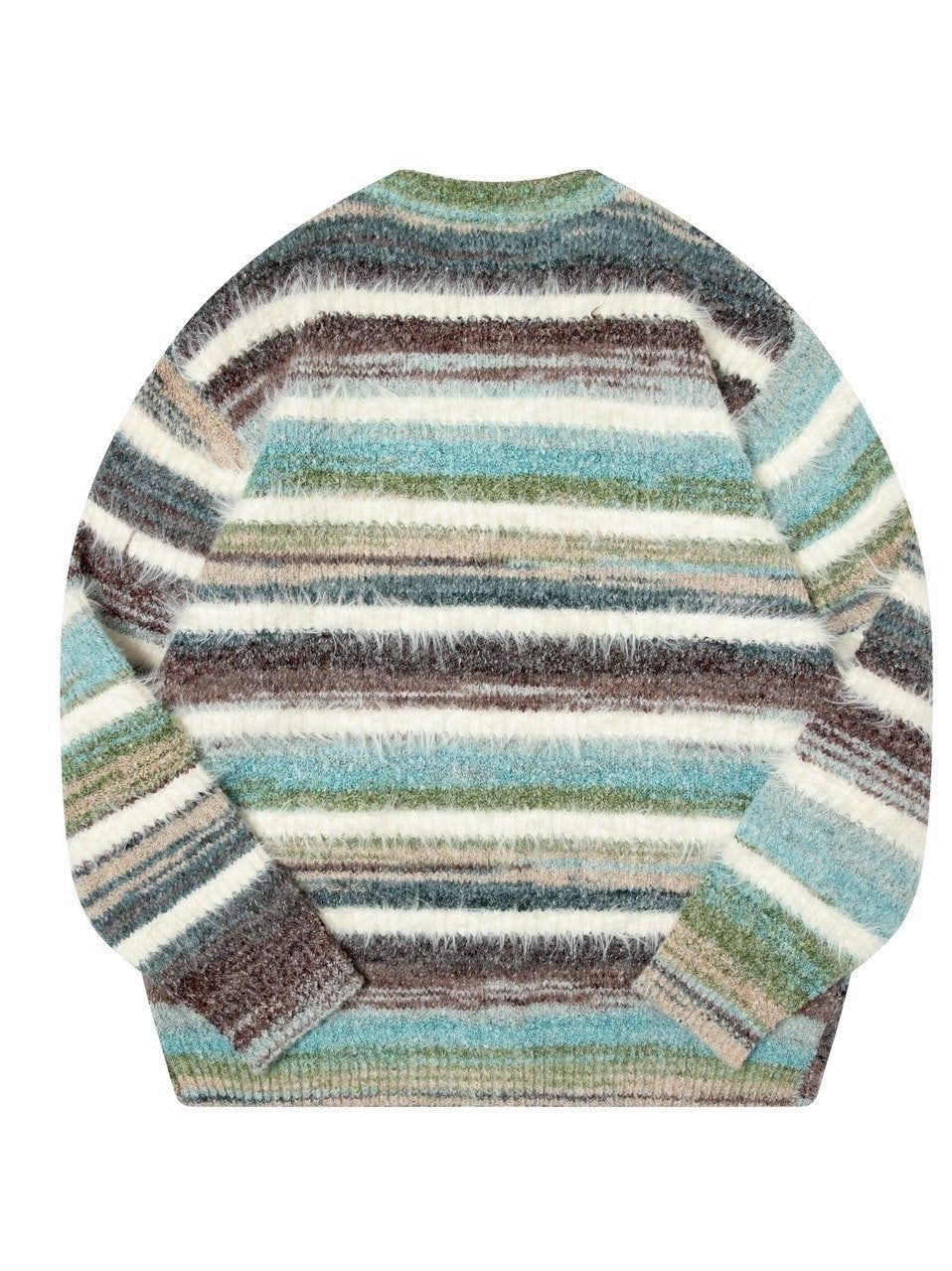 【TGNS】Gradient Terry Faux Mink Striped Cardigan Sweater / 【ツーガンズ】マルチカラーボーダーニットカーディガン