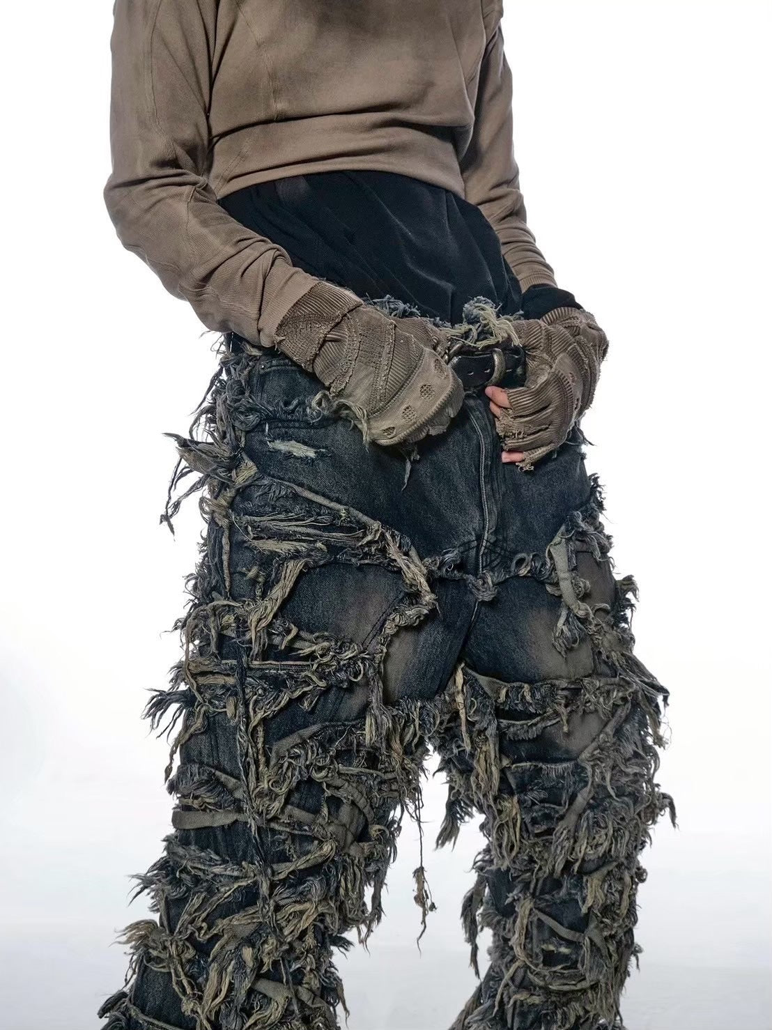 【d5ove】Erosion Fringed Jeans / 【ダヴ】フリンジデニムパンツ