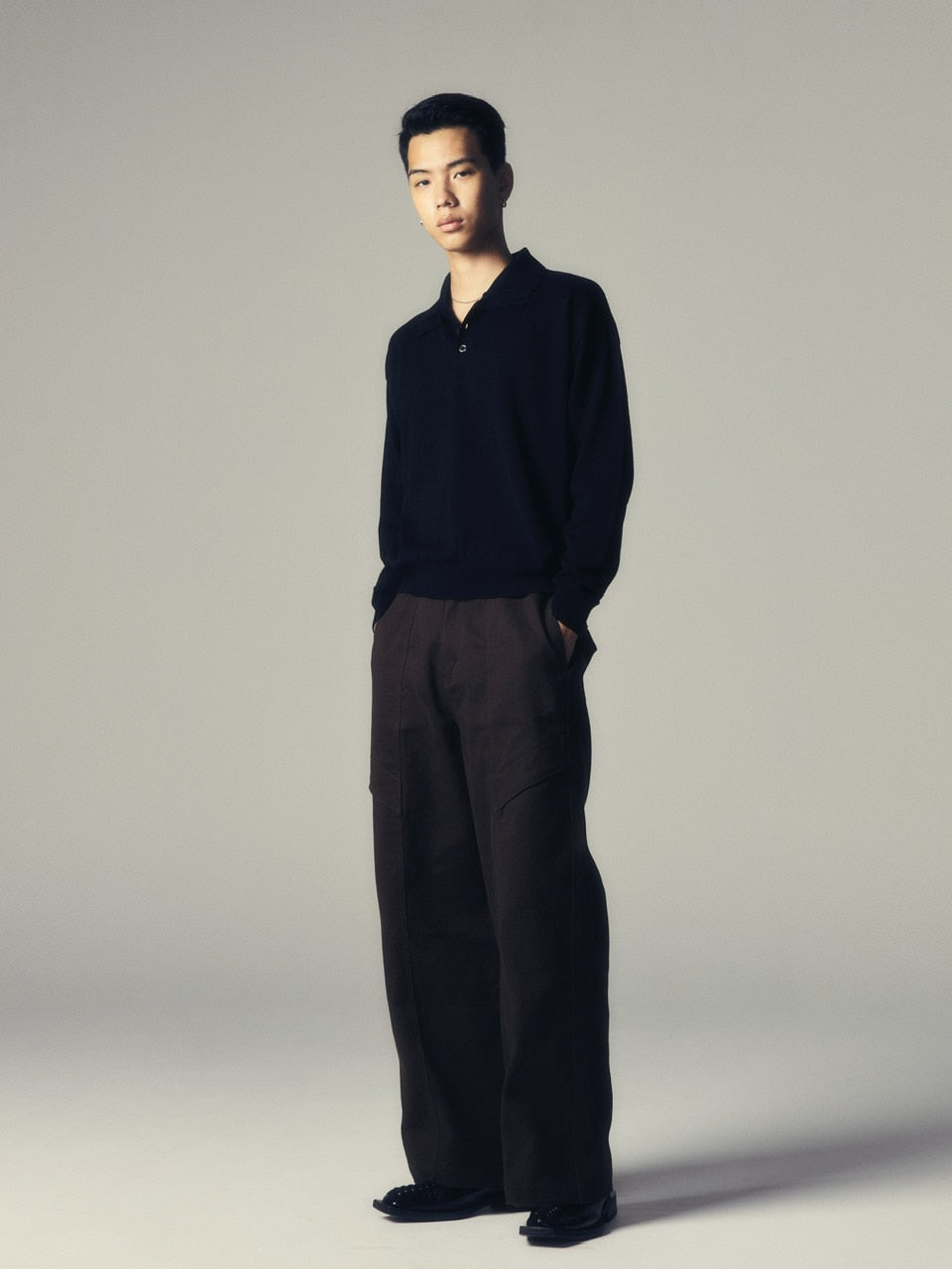 【CS】cotton wide twill pants (brown) / 【シーエス】コットンワイドツイルパンツ