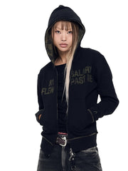 【AAKAM】Contrast Patch Zip-Up Hoodie
