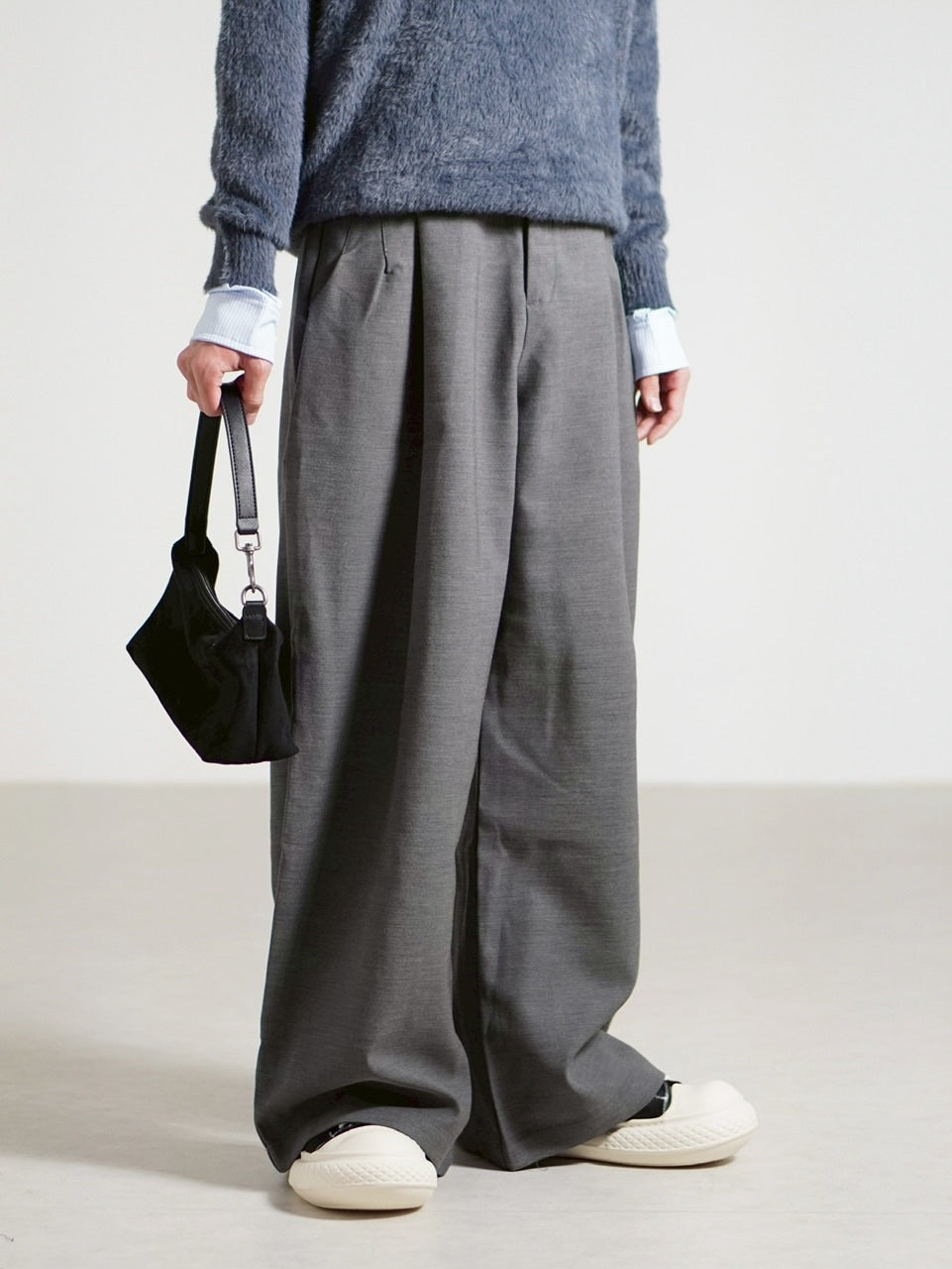 受注制【Chikashitsu +】over tuck slacks / 【チカシツプラス】オーバータックスラックス (2color)