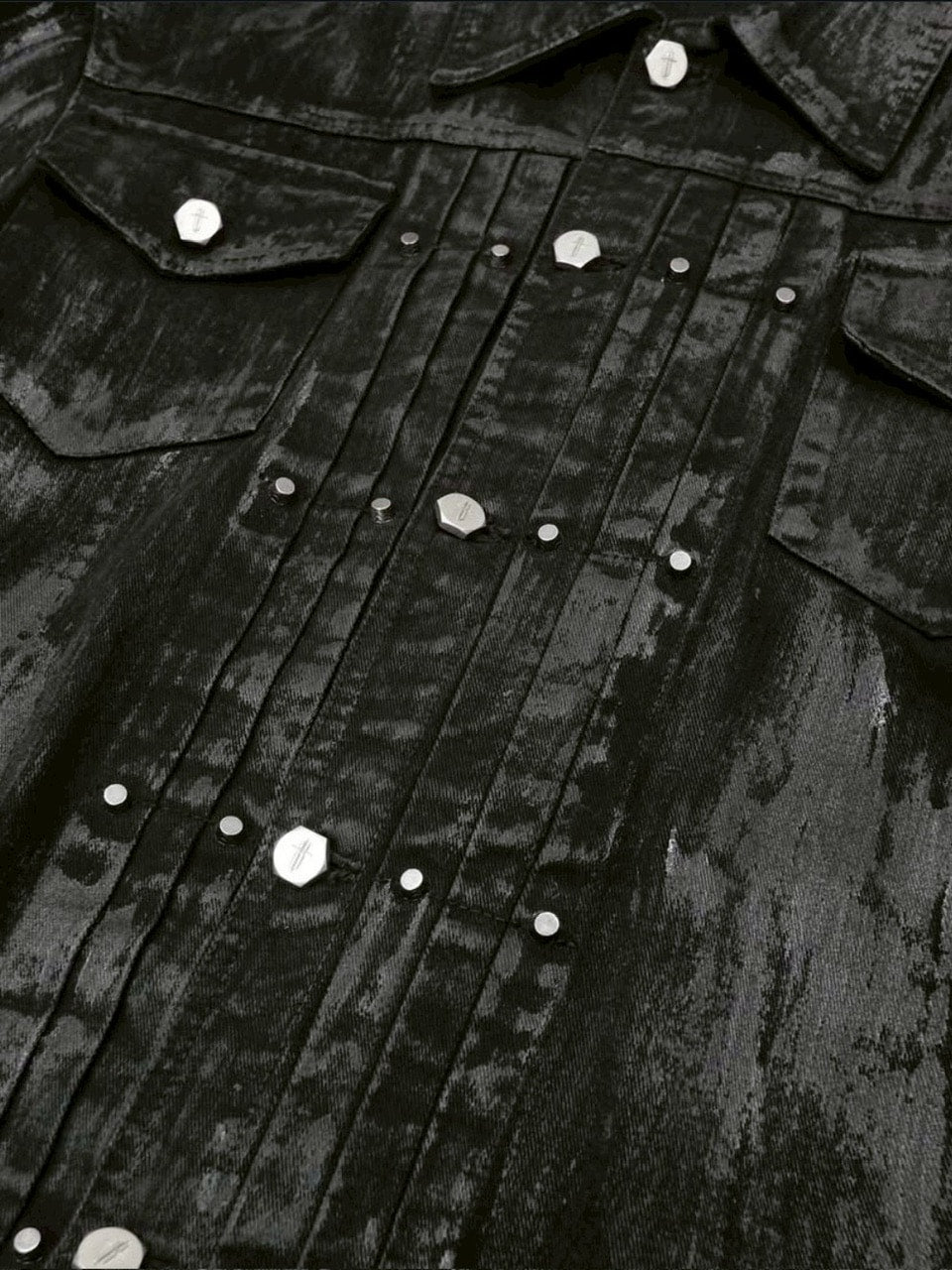 1/2 20:00再販【RICH】Knight Wide Waxed Shirt / 【リッチ】クロスバック半袖デニムシャツ