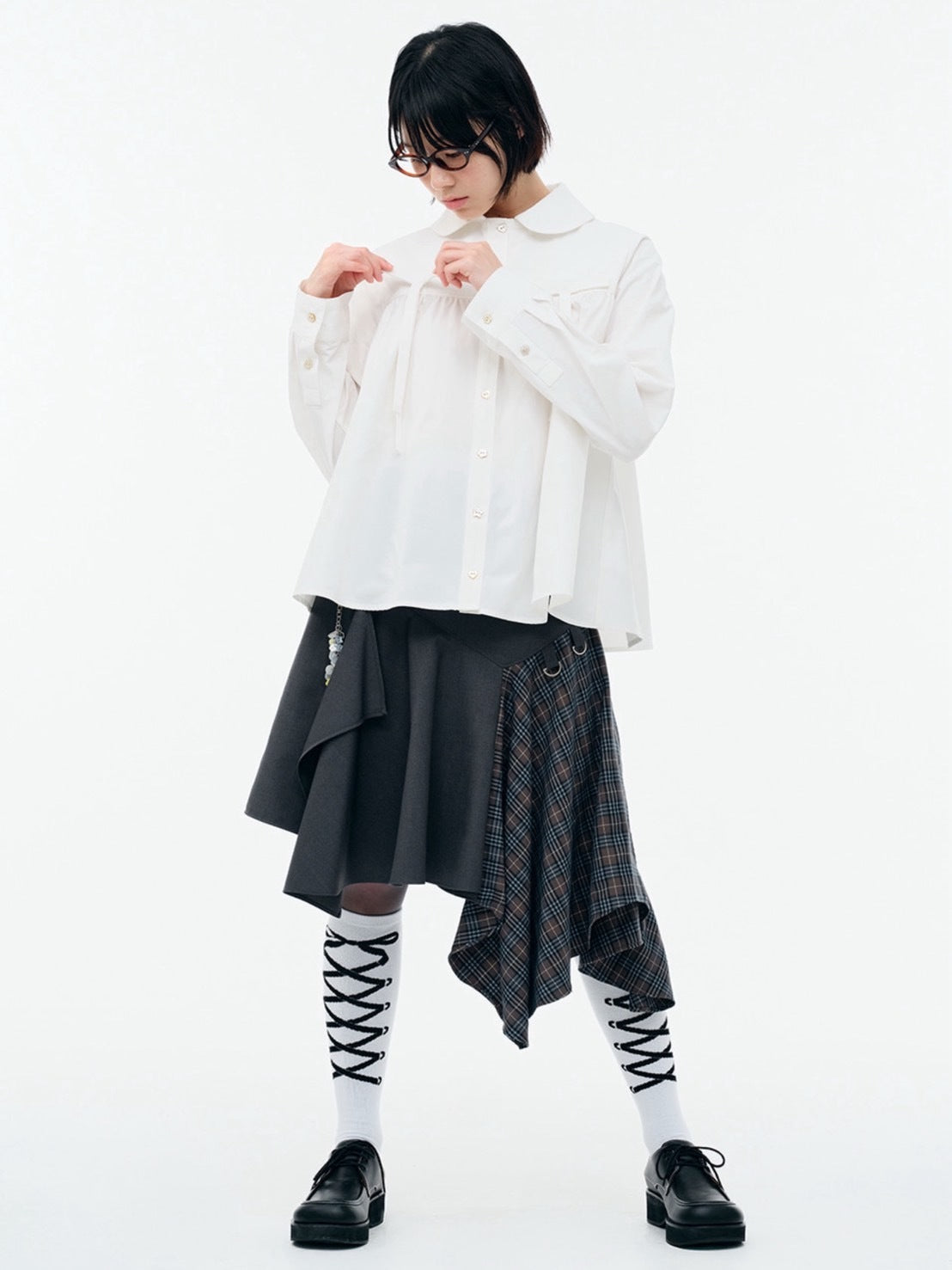 【TUOMIO】LAYERED ASYMMETRIC SKIRT / 【トゥオミオ】レイヤードアシンメトリースカート