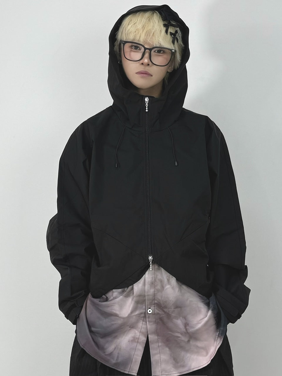 【Nerd out XU】nylon hood jacket / 【ナードアウトエックスユー】ナイロンフードジャケット (3color)