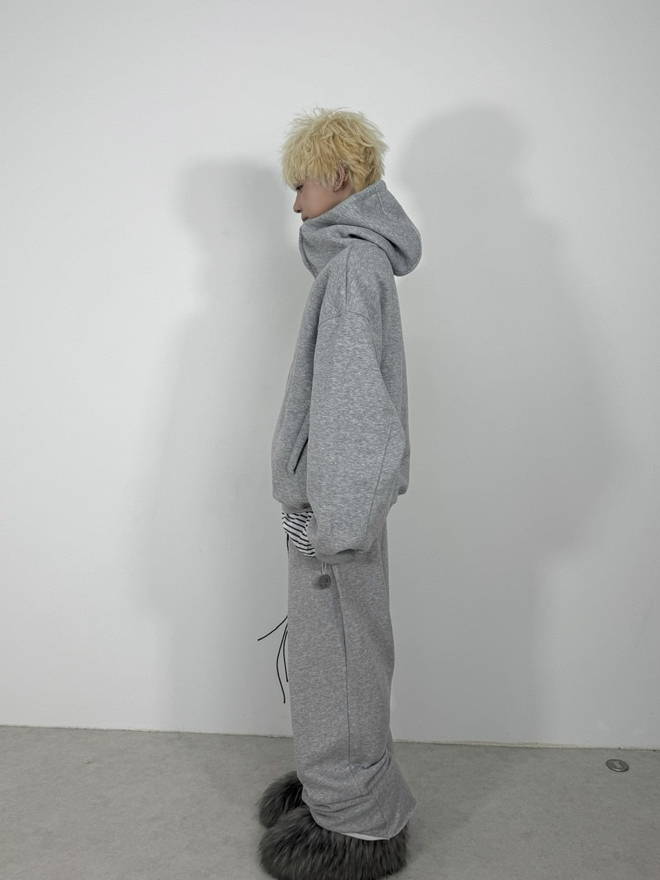 国際配送【Nerd out XU】high neck heavy hoodie / 【ナードアウトエックスユー】ハイネックヘビーフーディー (2color)