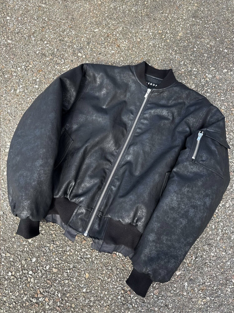 【BEBOF】Cracked fake leather jacket / 【ビーボフ】クラックフェイクレザージャケット