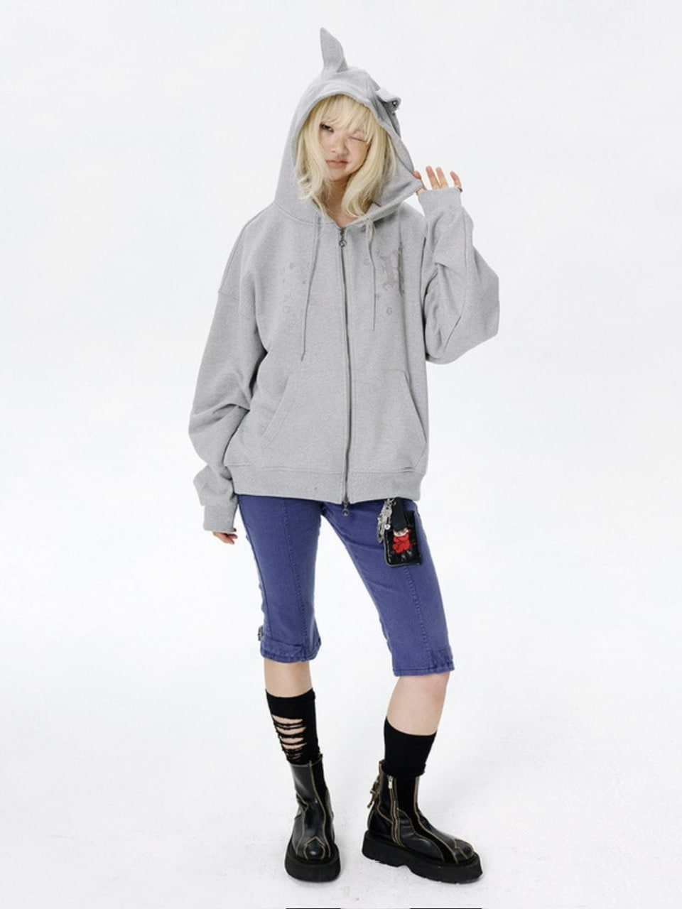 【runningHIGH】EAR ZIP UP HOODE / 【ランニングハイ】イヤージップアップパーカー