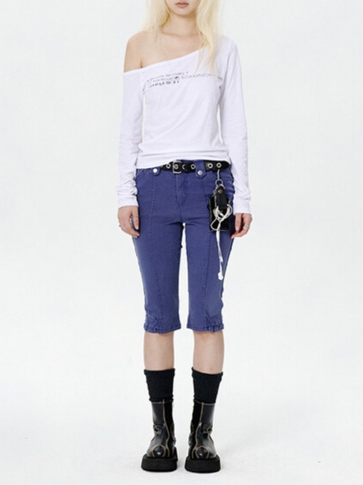 【runningHIGH】ONE OFF SHOULDER L/S TEE / 【ランニングハイ】ワンオフショルダー長袖Ｔシャツ