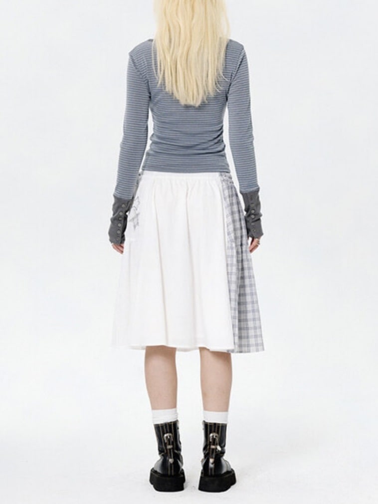 【runningHIGH】BUTTON STRIPE L/S TEE with MUFFLER / 【ランニングハイ】マフラー付きボタンストライプ長袖Ｔシャツ