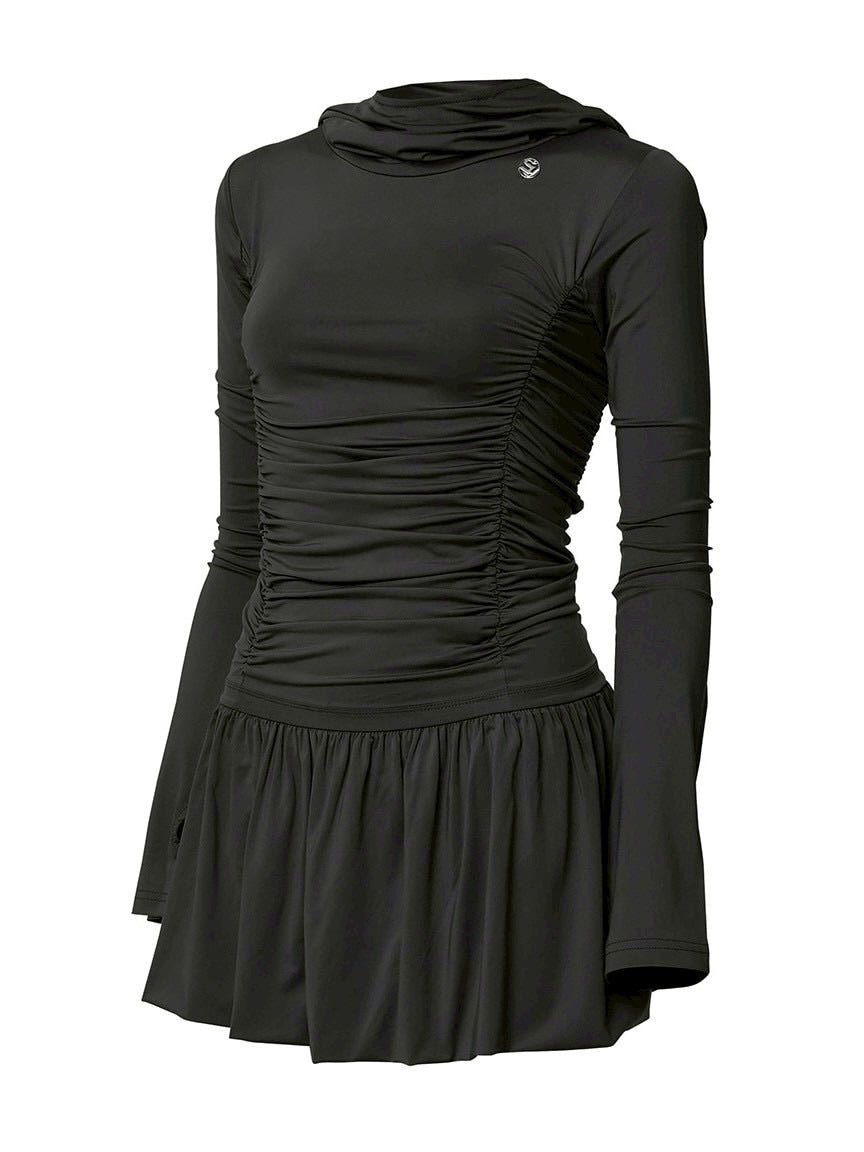 【FLAREUP】Hooded High Neck Long Dress / 【フレアアップ】フードハイネックロングドレス