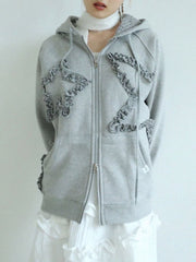 12/21 20:00 再販【Uglyshadow】FLOWER STAR HOODED ZIPUP