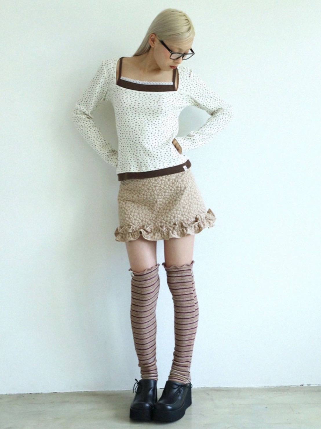 12/21 20:00 再販【Uglyshadow】FLOWER LAYERED T-SHIRT