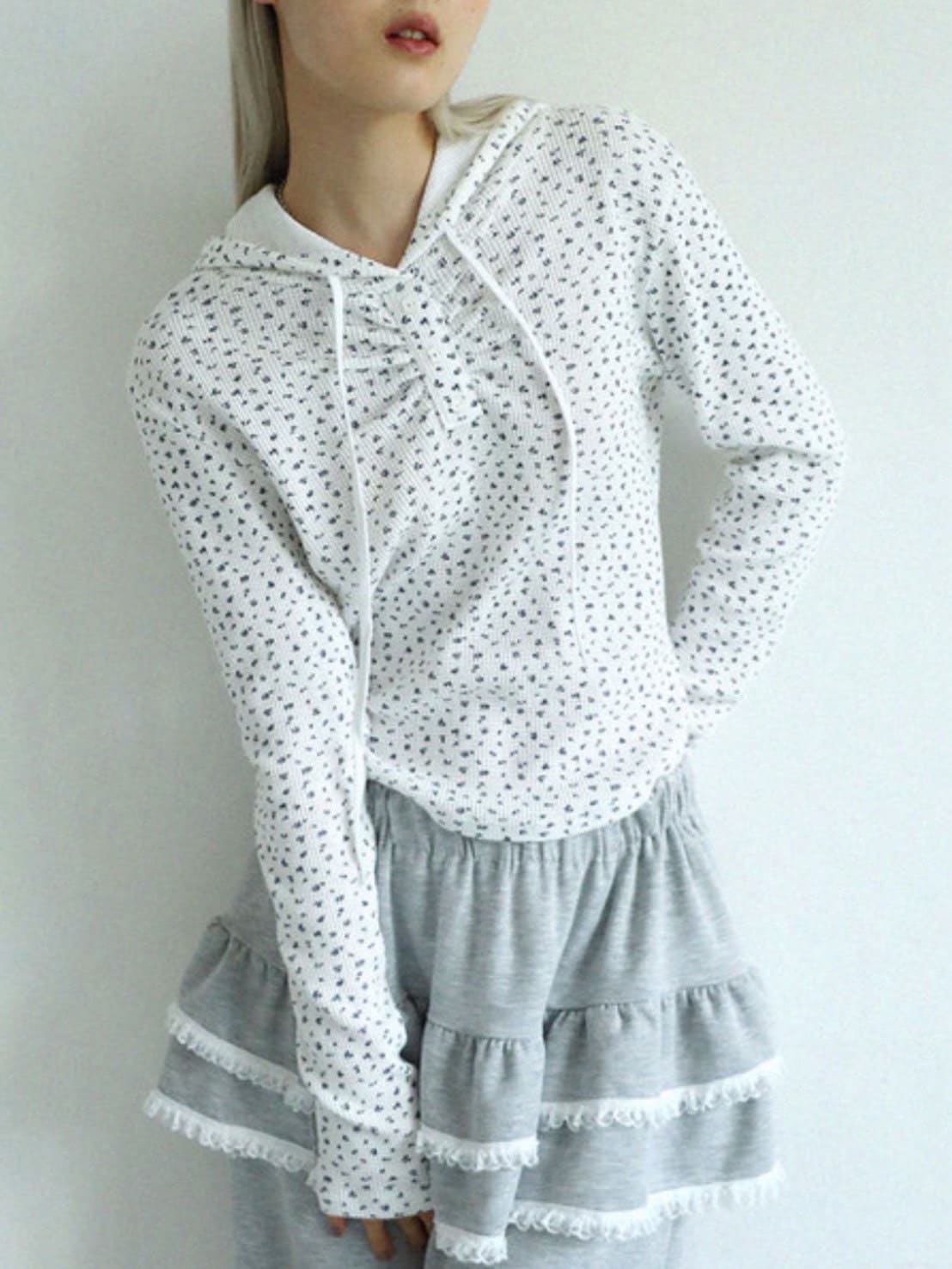 12/21 20:00 再販【Uglyshadow】FLOWER WAFFLE HOODIE