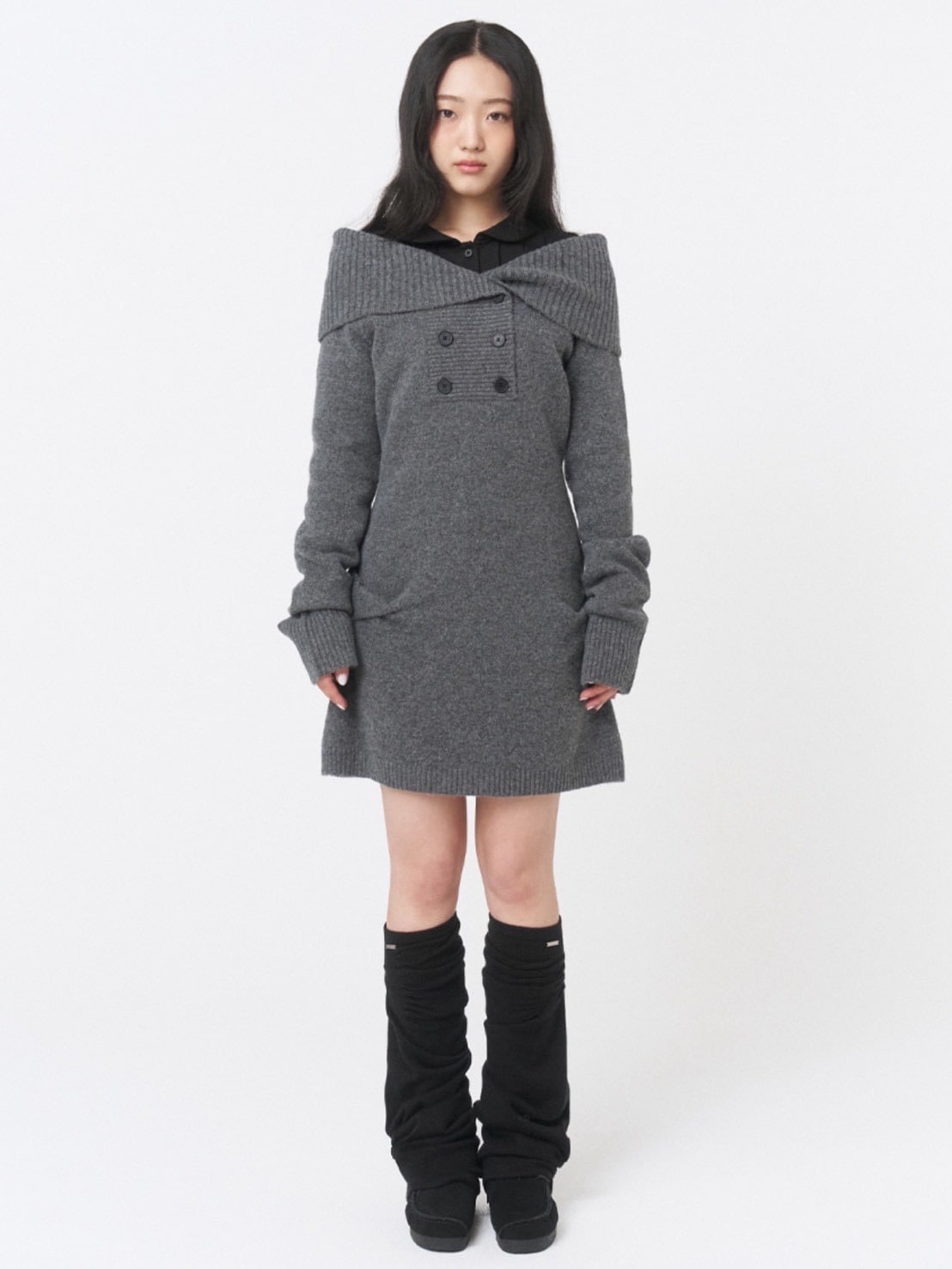 【Miseki seoul】Shirring knit leg warmer