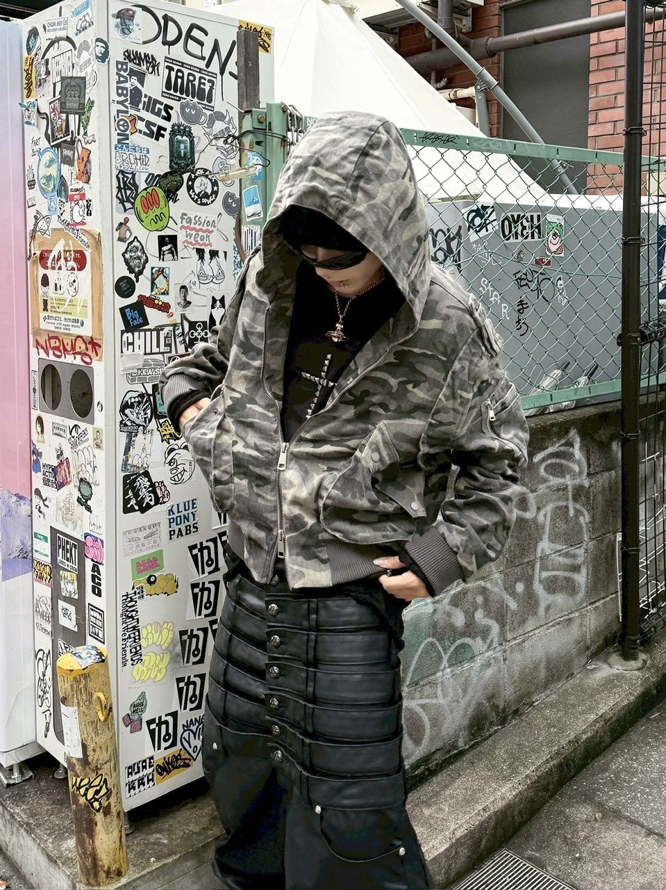 【Never mind the XU】camouflage zip up jacket / 【ネバーマインドザエックスユー】カモフラージュジップアップフードジャケット