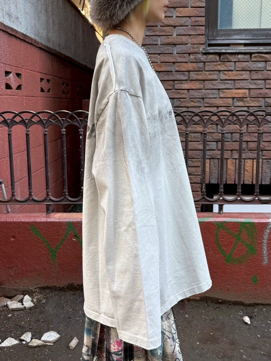 【Never mind the XU】washed long sleeve / 【ネバーマインドザエックスユー】ウォッシュ長袖Tシャツ (2color)