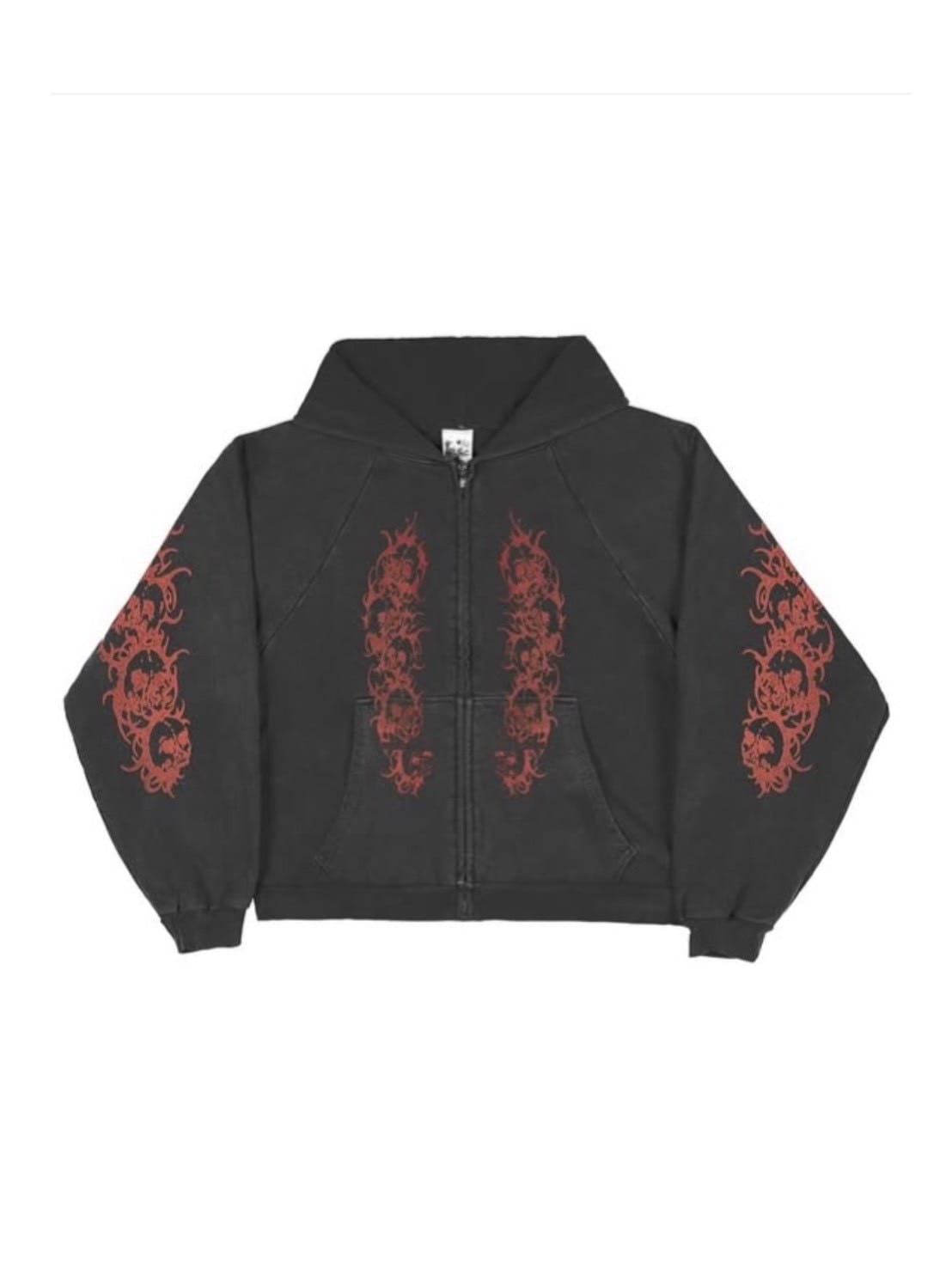 【BASKETCASE】AFFLICTED, zip-up hoodie / 【バスケットケース】インフェルノデザインポケットジップパーカー