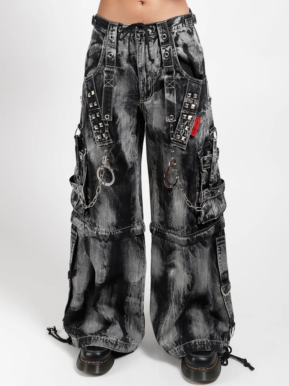 【TRIPP nyc】LOCK UP DENIM PANT[JM7152M] / 【トリップ ニューヨーク 】ボンテージストラップタイダイウォッシュワイドデニムパンツ