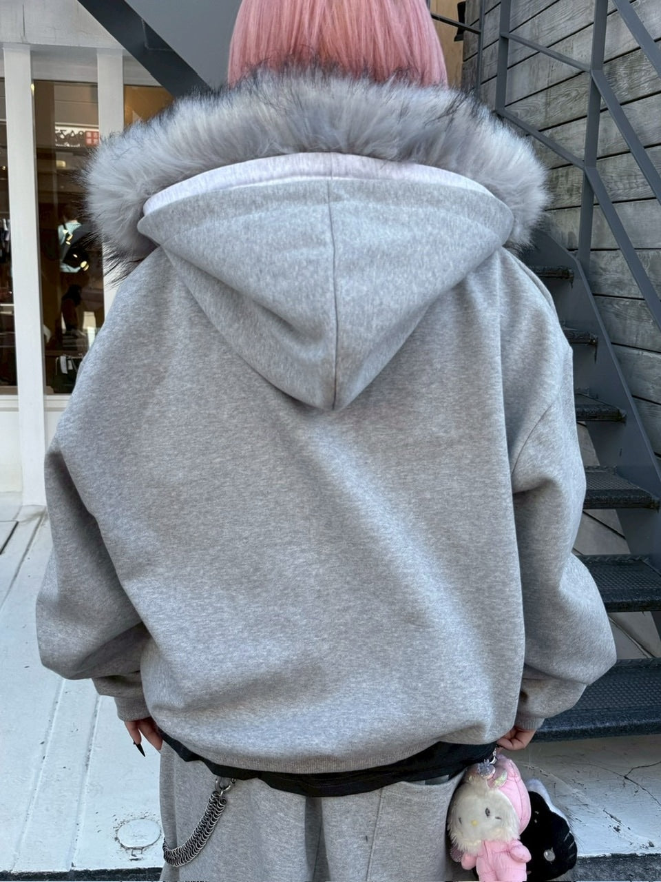 受注制【nmtc +】lettering cropped zip up hoodie / 【エヌエムティーシープラス】レタリングクロップドジップパーカー(2color)