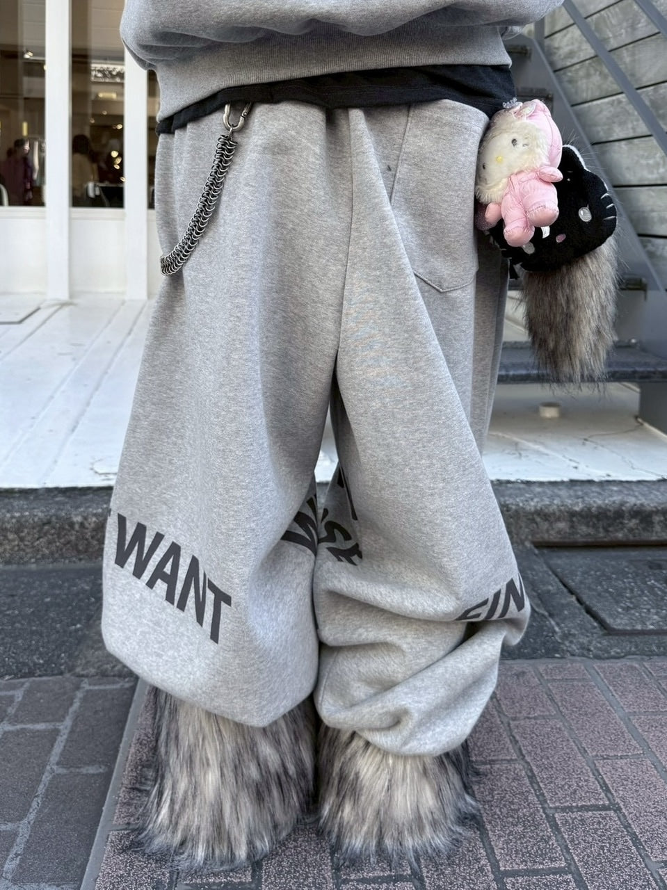 受注制【nmtc +】lettering wide sweat pants / 【エヌエムティーシープラス】レタリングスウェットパンツ (2color)
