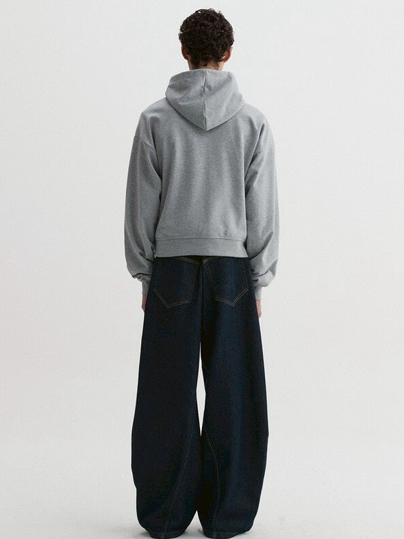 【DNSR】Crop Hoodie Zip-Up