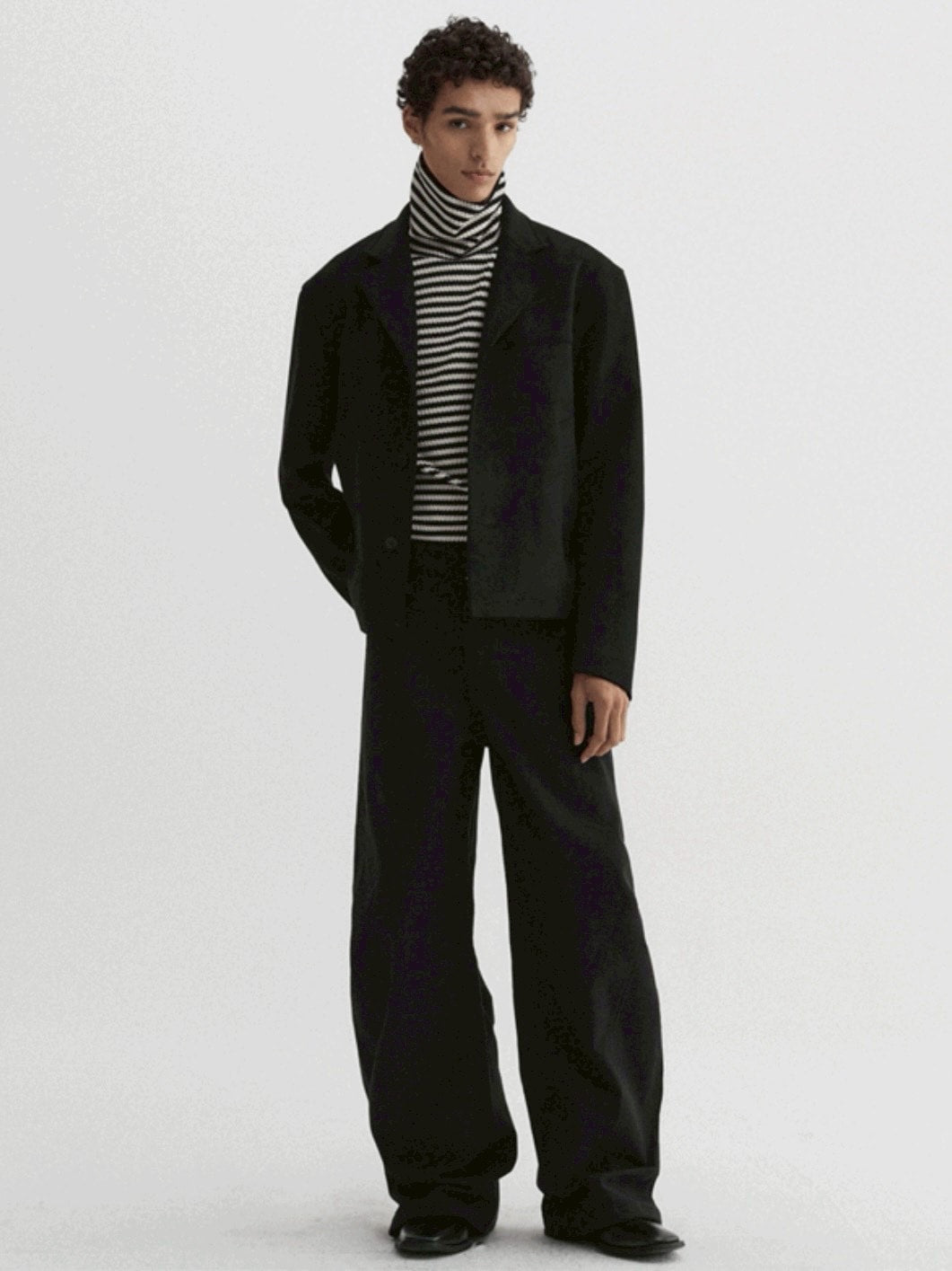 【DNSR】Textured Stripe Turtleneck Long Sleeve