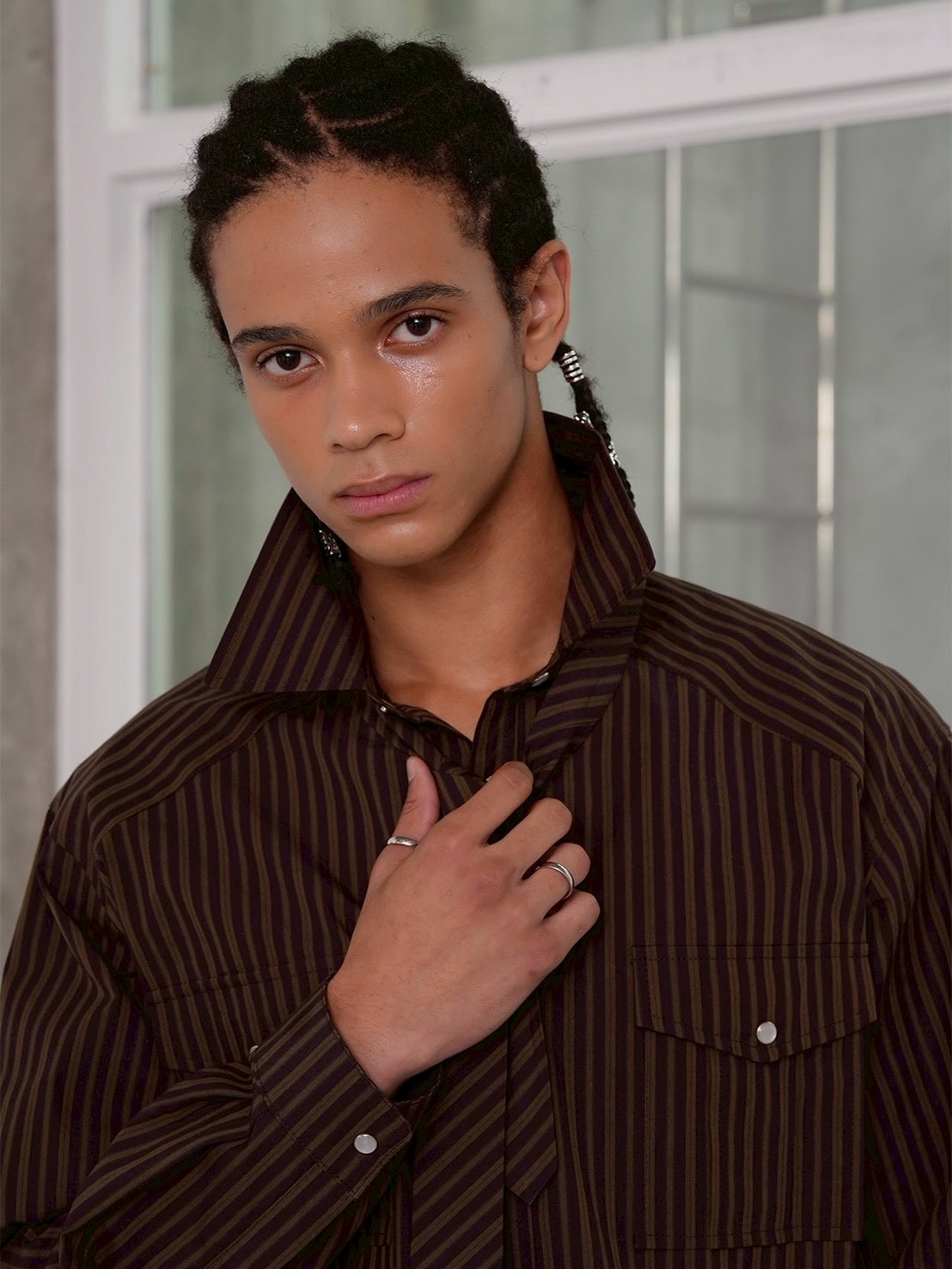 【ESC STUDIO】Tough striped shirt