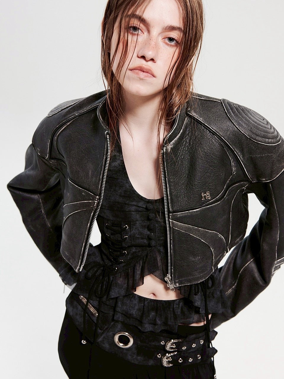 【HOLY NUMBER 7】open shirring sleeveless top