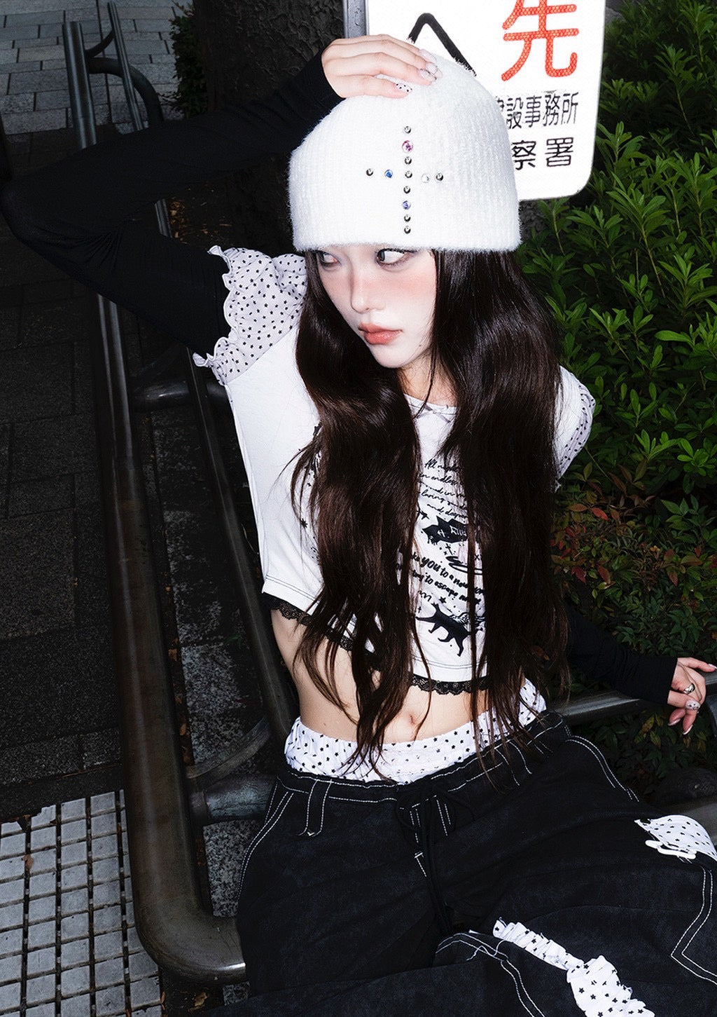 1/2 20:00発売【CHERRYQUIRI】graffy starry puffy sleeve