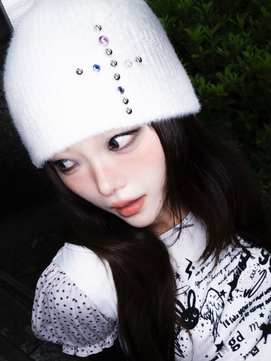 1/2 20:00発売【CHERRYQUIRI】crystal flare cross beanie