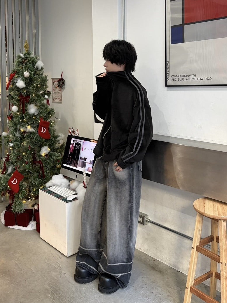 受注制【LUV CODE】velours track jacket (3color)