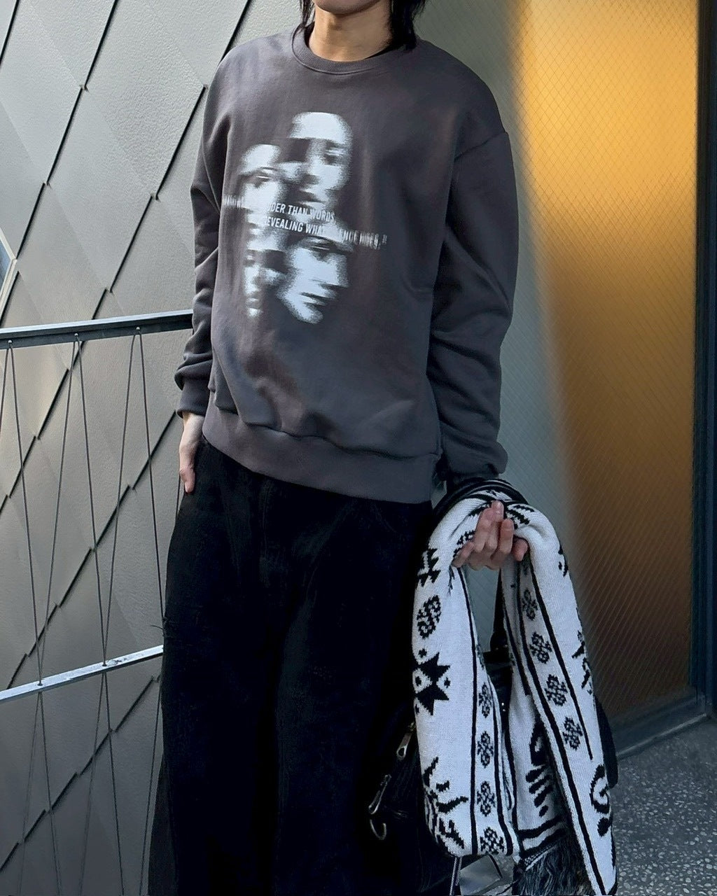 受注制【nmtc +】face sweat shirts / 【エヌエムティーシープラス】フェイススウェットシャツ (2color)